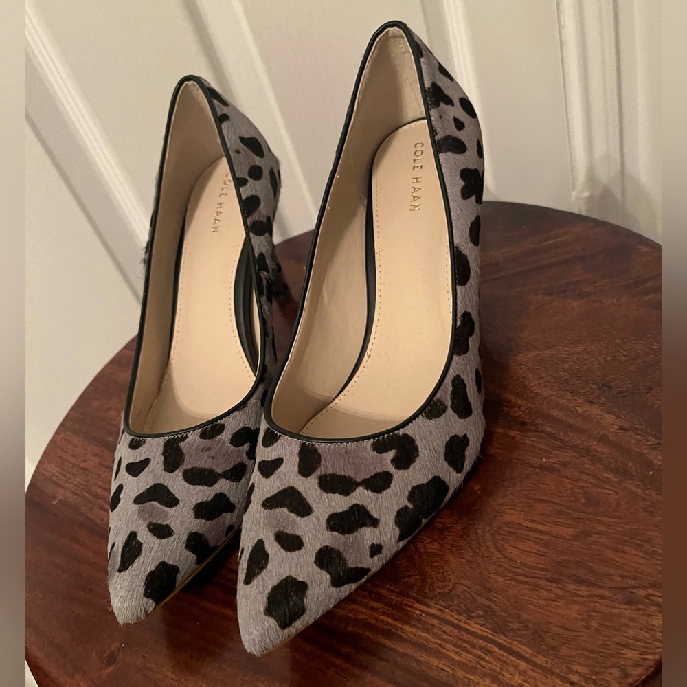 Cole Haan Women's Grey Animal Print Pump